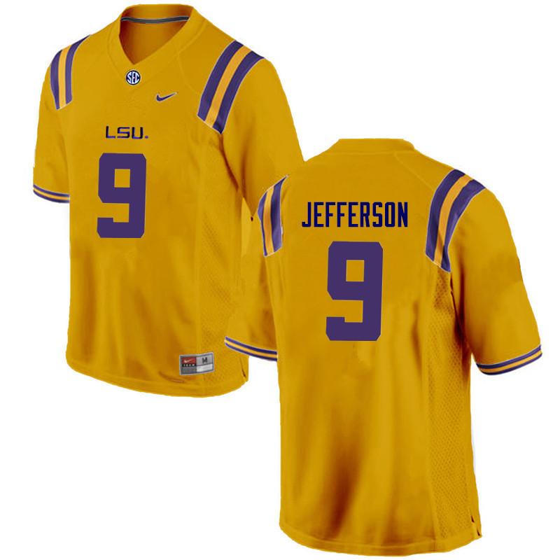 Men LSU Tigers #9 Rickey Jefferson College Football Jerseys Game-Gold - Click Image to Close